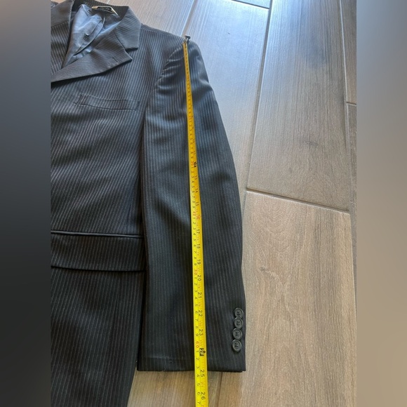 Men’s Versini 100% Wool Pinstripe Blazer Black Color Jacket Sports Coat 43 R - Picture 4 of 10